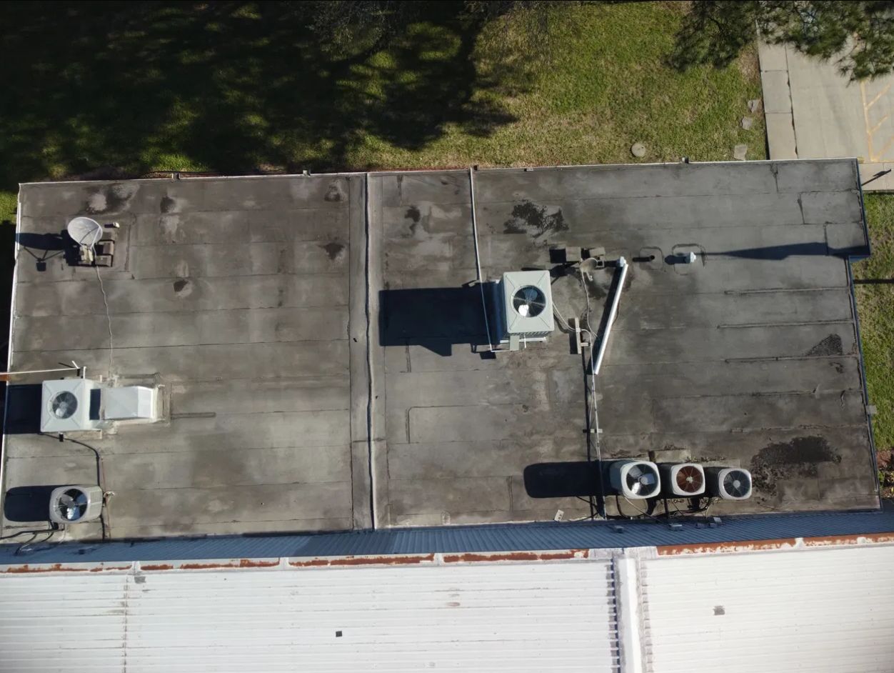 Commercial flat roof aerial inspection