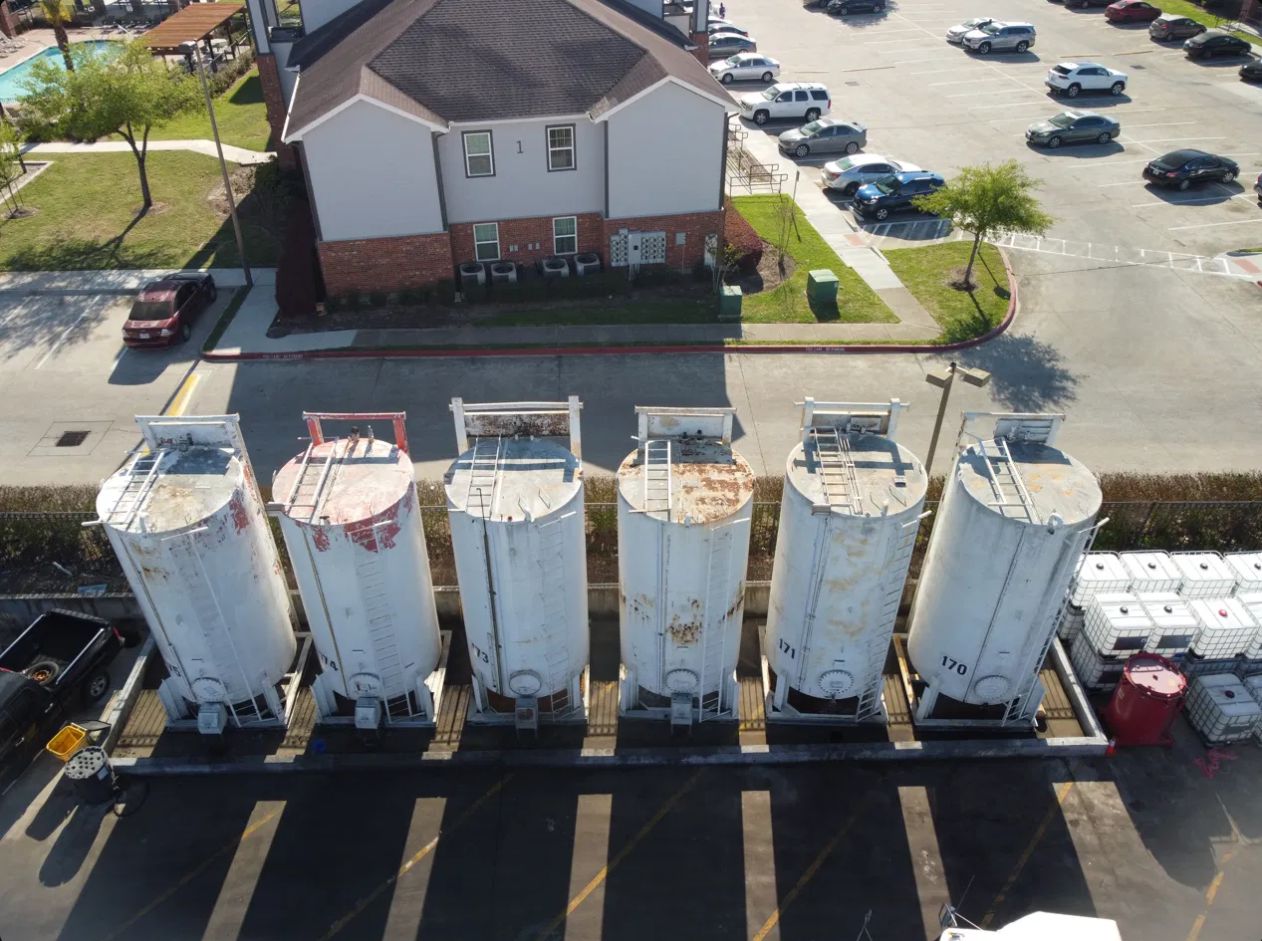 Storage tank farm aerial